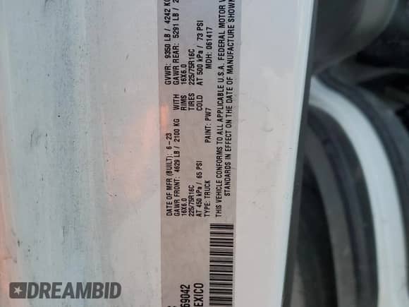 2023 Ram ProMaster Cargo с VIN 3C6MRVJG8PE569042, выставлен на аукционе Copart как лот 63868665 с пробегом 119 671 миль миль и Списание • Salvage title. История ставок и продаж доступна на DreamBid. Изображение 13.