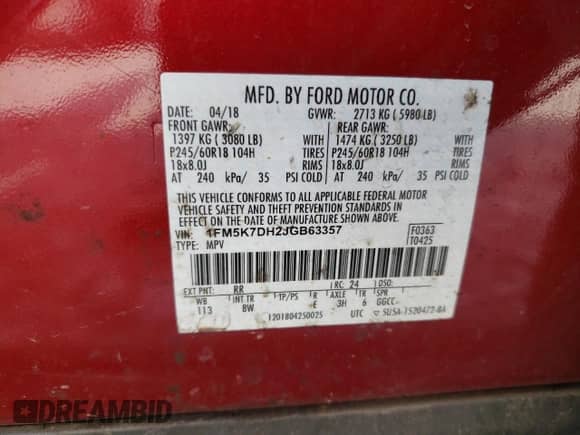 2018 Ford Explorer XLT z VIN 1FM5K7DH2JGB63357, wystawiony jako Copart lot #68653473 z przebiegiem 115 210 mil mil oraz Szkoda całkowita • Salvage title. Historia ofert i sprzedaży dostępna na DreamBid. Obrazek 14.