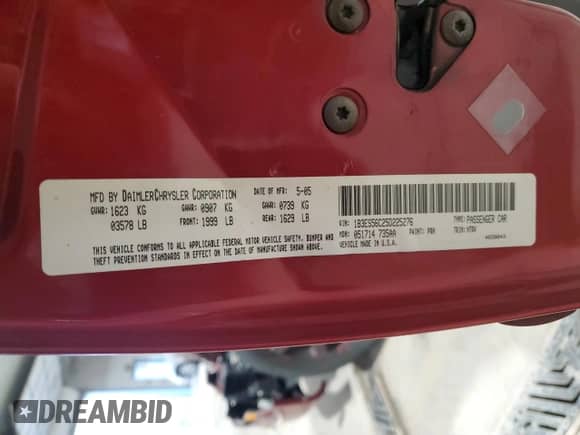 2005 Dodge Neon SXT z VIN 1B3ES56C25D225276, wystawiony jako Copart lot #86512994 z przebiegiem 84 205 mil mil oraz Szkoda całkowita • Salvage title. Historia ofert i sprzedaży dostępna na DreamBid. Obrazek 12.