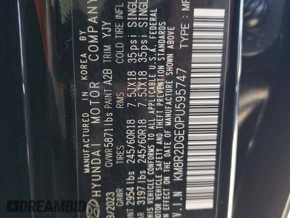 2023 Hyundai Palisade SEL with VIN KM8R2DGE0PU595747, listed as a Copart auction lot 41065264 with 14,926 mi miles and . Bid and sale history available at DreamBid. Image 14.