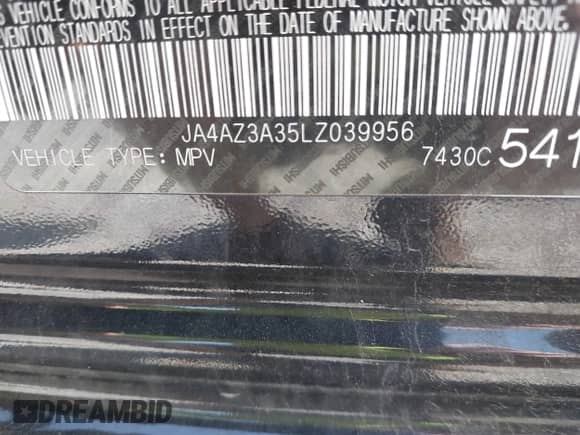 2020 Mitsubishi Outlander ES с VIN JA4AZ3A35LZ039956, выставлен на аукционе IAAI как лот 42570596 с пробегом 140 231 миль миль и . История ставок и продаж доступна на DreamBid. Изображение 9.