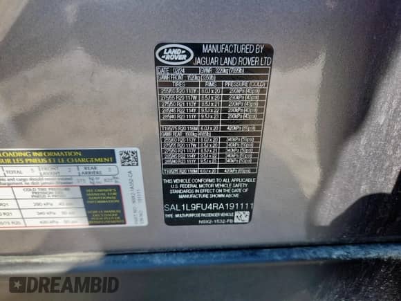 2024 Land Rover Range Rover Sport Dynamic SE z VIN SAL1L9FU4RA191111, wystawiony jako Copart lot #68083555 z przebiegiem 9 301 mil mil oraz Szkoda całkowita • Salvage title. Historia ofert i sprzedaży dostępna na DreamBid. Obrazek 13.