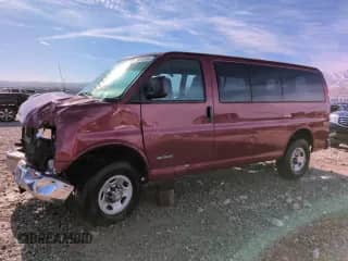 2006 Chevrolet Express Passenger with VIN 1GAHG35U361272100, listed as a Copart auction lot 80894584 with 195,675 mi miles and Salvage title. Bid and sale history available at DreamBid. Image 1.