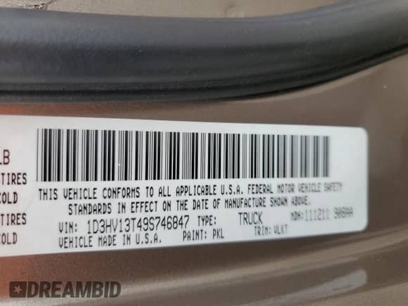 2009 Dodge 1500 SLT z VIN 1D3HV13T49S746847, wystawiony jako Copart lot #72883344 z przebiegiem 127 813 mil mil oraz Czysty tytuł • Clean title. Historia ofert i sprzedaży dostępna na DreamBid. Obrazek 12.