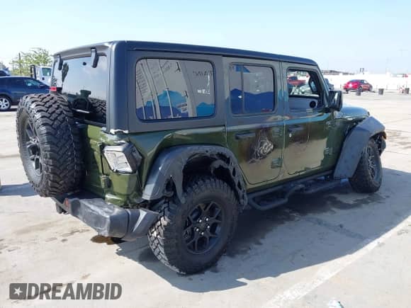 2024 Jeep Wrangler Sport S with VIN 1C4PJXDN0RW107960, listed as a IAAI auction lot 43155437 with 9,103 mi miles and . Bid and sale history available at DreamBid. Image 4.