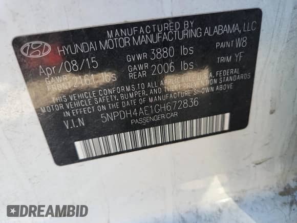 2016 Hyundai Elantra SE z VIN 5NPDH4AE1GH672836, wystawiony jako Copart lot #82008225 z przebiegiem 74 177 mil mil oraz Szkoda całkowita • Salvage title. Historia ofert i sprzedaży dostępna na DreamBid. Obrazek 12.
