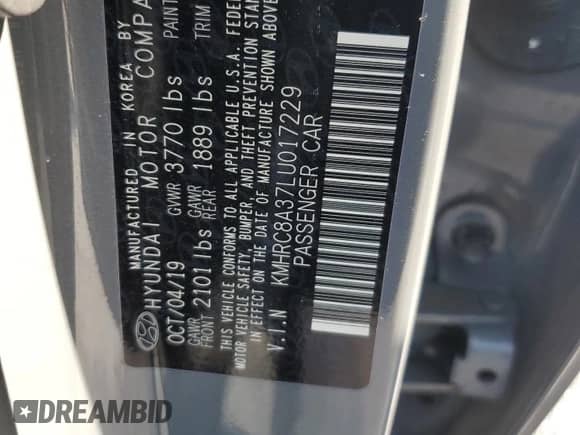 2020 Hyundai Venue SEL z VIN KMHRC8A37LU017229, wystawiony jako Copart lot #63473074 z przebiegiem 67 803 mil mil oraz Szkoda całkowita • Salvage title. Historia ofert i sprzedaży dostępna na DreamBid. Obrazek 13.