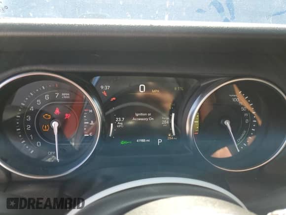 2023 Jeep Wrangler Sahara with VIN 1C4JJXP63PW579805, listed as a Copart auction lot 66579375 with 41,988 mi miles and Salvage title. Bid and sale history available at DreamBid. Image 9.