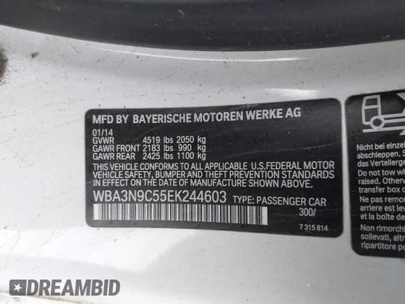 2014 BMW 4 Series 428i xDrive с VIN WBA3N9C55EK244603, выставлен на аукционе IAAI как лот 43272504 с пробегом 105 049 миль миль и . История ставок и продаж доступна на DreamBid. Изображение 9.