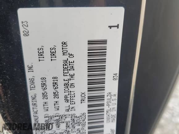 2023 Toyota Tundra TRD Pro Hybrid with VIN 5TFPC5DB1PX024226, listed as a Copart auction lot 81860945 with 17,403 mi miles and Salvage title. Bid and sale history available at DreamBid. Image 12.