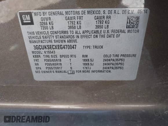 2014 Chevrolet Silverado 1500 LTZ z VIN 3GCUKSECXEG470047, wystawiony jako IAAI lot #41978679 z przebiegiem Nie podano mil oraz . Historia ofert i sprzedaży dostępna na DreamBid. Obrazek 9.