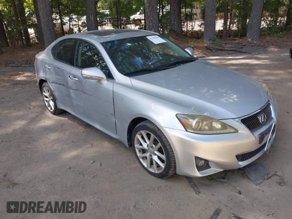 2011 Lexus IS 250 with VIN JTHCF5C23B5047940, listed as a IAAI auction lot 43103046 with 151,481 mi miles and . Bid and sale history available at DreamBid. Image 1.
