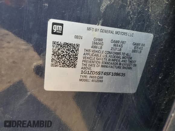 2025 Chevrolet Malibu LT z VIN 1G1ZD5ST4SF109635, wystawiony jako Copart lot #80951795 z przebiegiem 16 273 mil mil oraz Szkoda całkowita • Salvage title. Historia ofert i sprzedaży dostępna na DreamBid. Obrazek 12.