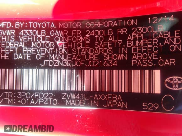 2015 Toyota Prius Two z VIN JTDZN3EU0FJ021634, wystawiony jako IAAI lot #42839629 z przebiegiem 121 014 mil mil oraz . Historia ofert i sprzedaży dostępna na DreamBid. Obrazek 9.