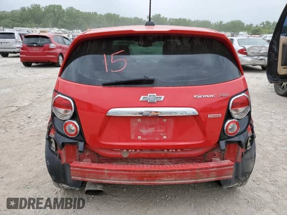 2015 Chevrolet Sonic RS with VIN 1G1JG6SB6F4147550, listed as a Copart auction lot 55846265 with 132,404 mi miles and Salvage title. Bid and sale history available at DreamBid. Image 6.