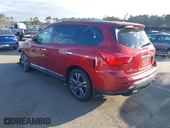 2017 Nissan Pathfinder S with VIN 5N1DR2MN9HC629609, listed as a IAAI auction lot 41803995 with 60,074 mi miles and . Bid and sale history available at DreamBid. Image 3.