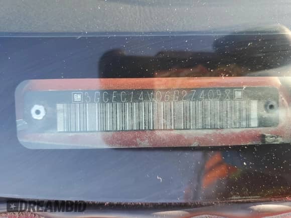 2006 Chevrolet Silverado 1500 Work Truck с VIN 3GCEC14V06G274098, выставлен на аукционе Copart как лот 44767695 с пробегом Не указан миль и На запчасти • Non repairable. История ставок и продаж доступна на DreamBid. Изображение 12.