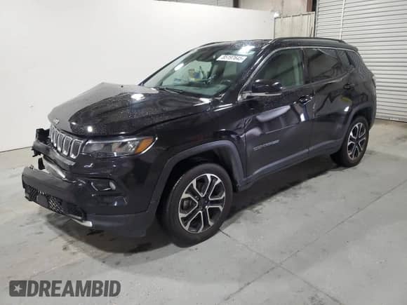 2022 Jeep Compass Limited with VIN 3C4NJDCB7NT113249, listed as a Copart auction lot 85197645 with 37,158 mi miles and Salvage title. Bid and sale history available at DreamBid. Image 1.