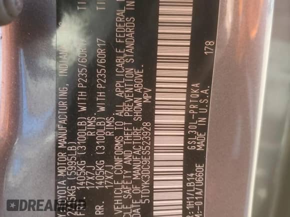 2014 Toyota Sienna XLE z VIN 5TDYK3DC9ES523928, wystawiony jako Copart lot #86864435 z przebiegiem 159 541 mil mil oraz Szkoda całkowita • Salvage title. Historia ofert i sprzedaży dostępna na DreamBid. Obrazek 13.