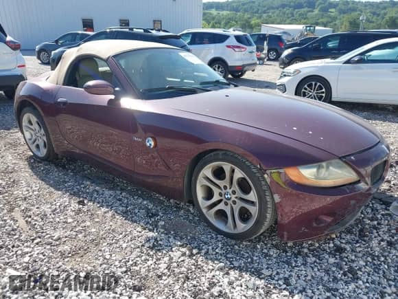 2003 BMW Z4 3.0i with VIN 4USBT53423LU03616, listed as a IAAI auction lot 42776260 with 164,284 mi miles and . Bid and sale history available at DreamBid. Image 1.