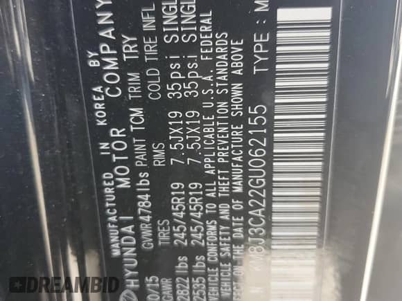 2016 Hyundai Tucson Limited with VIN KM8J3CA22GU062155, listed as a Copart auction lot 80268835 with 139,921 mi miles and Salvage title. Bid and sale history available at DreamBid. Image 14.