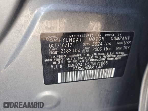 2018 Hyundai Elantra SE z VIN KMHD74LF5JU571865, wystawiony jako Copart lot #81618055 z przebiegiem 38 041 mil mil oraz Szkoda całkowita • Salvage title. Historia ofert i sprzedaży dostępna na DreamBid. Obrazek 12.