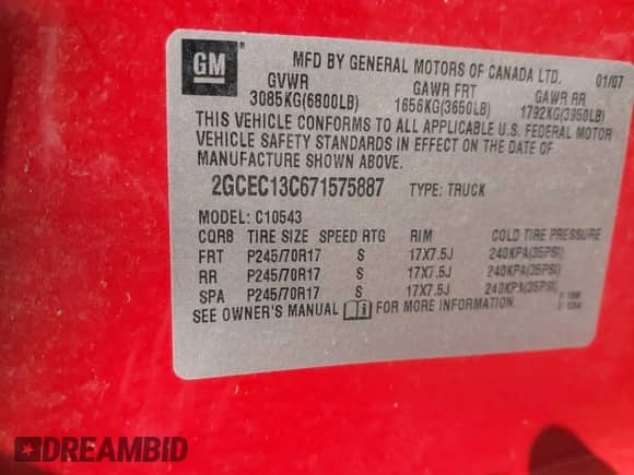 2007 Chevrolet Silverado 1500 1LT с VIN 2GCEC13C671575887, выставлен на аукционе IAAI как лот 41447510 с пробегом 195 650 миль миль и . История ставок и продаж доступна на DreamBid. Изображение 9.