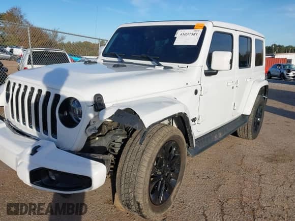 2021 Jeep Wrangler Unlimited Sahara High Altitude with VIN 1C4HJXEM4MW749276, listed as a IAAI auction lot 41037581 with 66,487 mi miles and . Bid and sale history available at DreamBid. Image 6.