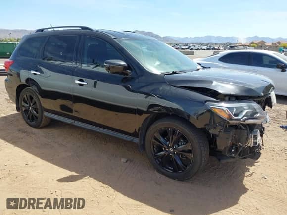 2018 Nissan Pathfinder S with VIN 5N1DR2MN7JC647693, listed as a IAAI auction lot 42150728 with 155,503 mi miles and . Bid and sale history available at DreamBid. Image 1.