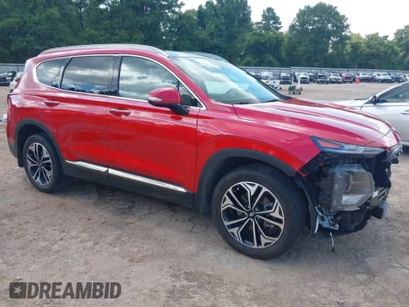 2020 Hyundai Santa Fe Limited with VIN 5NMS53AAXLH292134, listed as a IAAI auction lot 42994466 with 27,312 mi miles and . Bid and sale history available at DreamBid. Image 1.