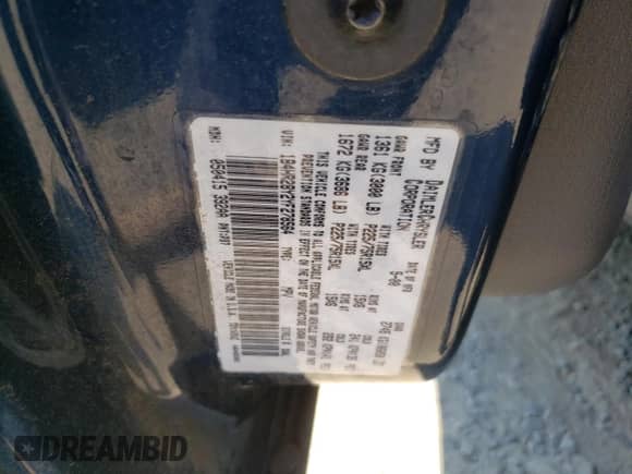 2000 Dodge Durango z VIN 1B4HR28Y2YF278564, wystawiony jako Copart lot #62687184 z przebiegiem 255 626 mil mil oraz Szkoda całkowita • Salvage title. Historia ofert i sprzedaży dostępna na DreamBid. Obrazek 13.