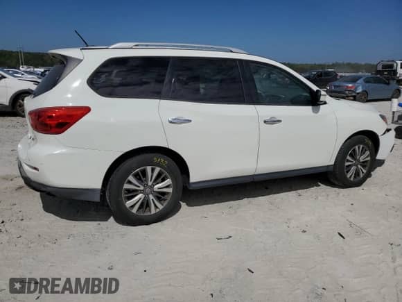 2017 Nissan Pathfinder SV with VIN 5N1DR2MN8HC673181, listed as a Copart auction lot 81939595 with 122,198 mi miles and Salvage title. Bid and sale history available at DreamBid. Image 3.