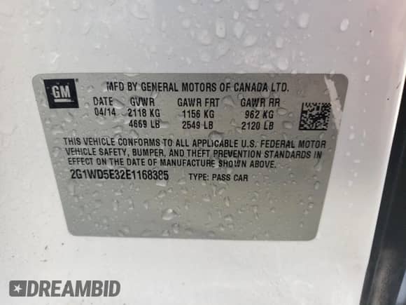 2014 Chevrolet Impala Police Police with VIN 2G1WD5E32E1168385, listed as a Copart auction lot 55495965 with 170,164 mi miles and Salvage title. Bid and sale history available at DreamBid. Image 13.