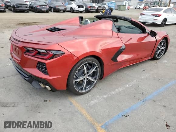 2021 Chevrolet Corvette 1LT с VIN 1G1YA3D41M5107008, выставлен на аукционе Copart как лот 83489444 с пробегом 23 484 миль миль и Списание • Salvage title. История ставок и продаж доступна на DreamBid. Изображение 3.