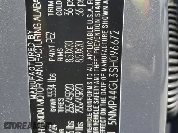 2025 Hyundai Santa Fe Limited с VIN 5NMP44GL3SH096672, выставлен на аукционе Copart как лот 69081965 с пробегом 12 427 миль миль и Списание • Salvage title. История ставок и продаж доступна на DreamBid. Изображение 13.