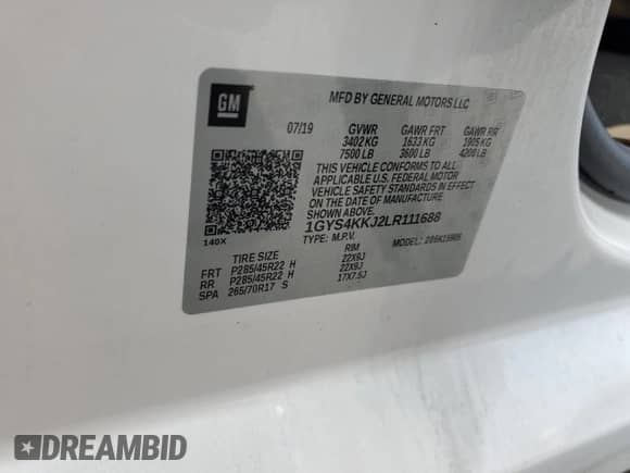 2020 Cadillac Escalade ESV Platinum with VIN 1GYS4KKJ2LR111688, listed as a Copart auction lot 56800765 with 78,146 mi miles and Salvage title. Bid and sale history available at DreamBid. Image 13.