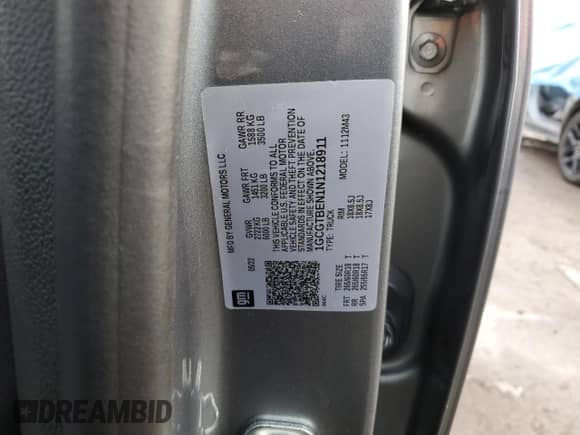 2022 Chevrolet Colorado 4WD Work Truck with VIN 1GCGTBEN1N1218911, listed as a Copart auction lot 46931645 with 14,227 mi miles and Salvage title. Bid and sale history available at DreamBid. Image 14.