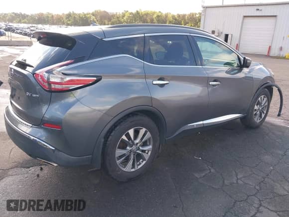2015 Nissan Murano SL with VIN 5N1AZ2MH9FN231833, listed as a IAAI auction lot 43128454 with 33,165 mi miles and . Bid and sale history available at DreamBid. Image 4.