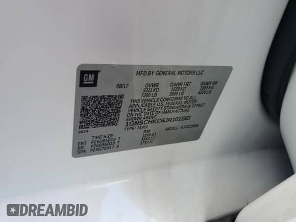 2018 Chevrolet Suburban LT z VIN 1GNSCHKC6JR102283, wystawiony jako Copart lot #85882115 z przebiegiem 128 900 mil mil oraz Szkoda całkowita • Salvage title. Historia ofert i sprzedaży dostępna na DreamBid. Obrazek 13.