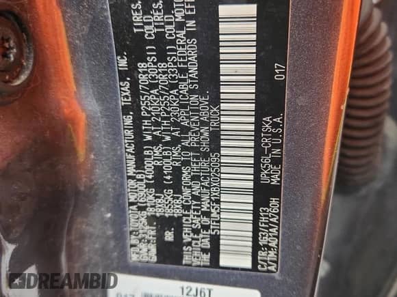 2011 Toyota Tundra с VIN 5TFUM5F1XBX025095, выставлен на аукционе Copart как лот 90139805 с пробегом 251 300 миль миль и Чистый • Clean title. История ставок и продаж доступна на DreamBid. Изображение 12.