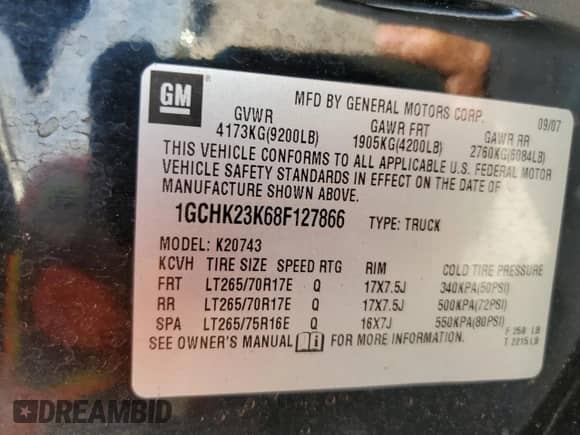 2008 Chevrolet Silverado 2500HD LTZ с VIN 1GCHK23K68F127866, выставлен на аукционе Copart как лот 58384995 с пробегом 313 635 миль миль и Списание • Salvage title. История ставок и продаж доступна на DreamBid. Изображение 13.