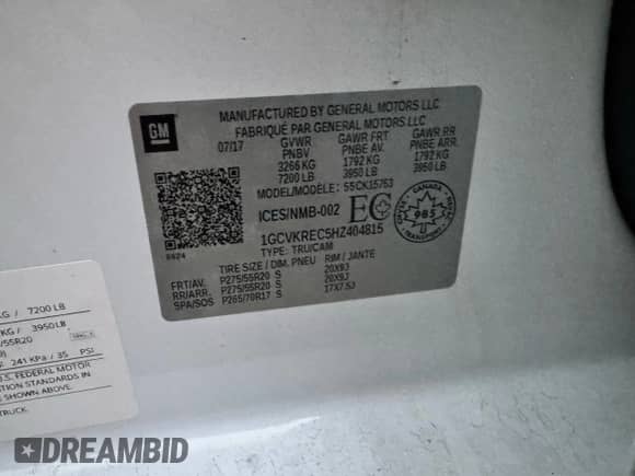 2017 Chevrolet Silverado 1500 LT с VIN 1GCVKREC5HZ404815, выставлен на аукционе Copart как лот 90528105 с пробегом 189 318 миль миль и Чистый • Clean title. История ставок и продаж доступна на DreamBid. Изображение 10.