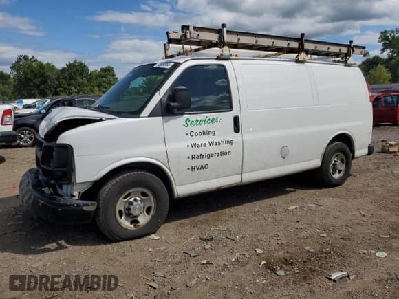 2013 Chevrolet Express Cargo with VIN 1GCWGFCA6D1143242, listed as a Copart auction lot 70320265 with 330,928 mi miles and Salvage title. Bid and sale history available at DreamBid. Image 1.
