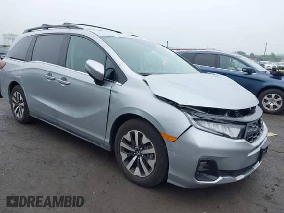 2025 Honda Odyssey EX-L z VIN 5FNRL6H68SB029244, wystawiony jako IAAI lot #42519921 z przebiegiem 3 236 mil mil oraz . Historia ofert i sprzedaży dostępna na DreamBid. Obrazek 1.