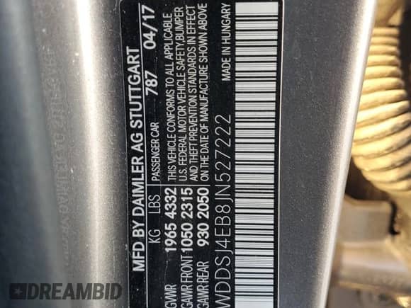 2018 Mercedes-Benz CLA 250 с VIN WDDSJ4EB8JN527222, выставлен на аукционе Copart как лот 77480584 с пробегом 73 759 миль миль и Списание • Salvage title. История ставок и продаж доступна на DreamBid. Изображение 12.