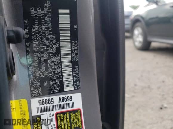 2012 Toyota Sienna SE with VIN 5TDXK3DC5CS190667, listed as a Copart auction lot 62512475 with 37,461 mi miles and Salvage title. Bid and sale history available at DreamBid. Image 13.