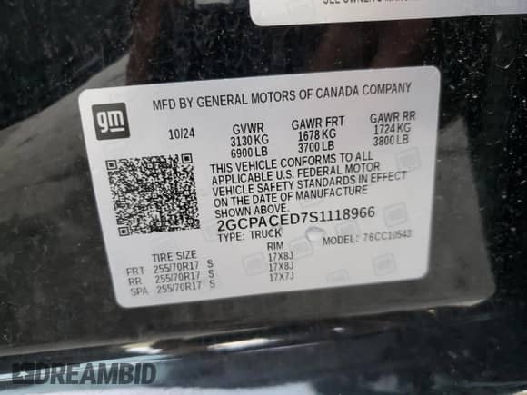 2025 Chevrolet Silverado 1500 LT z VIN 2GCPACED7S1118966, wystawiony jako Copart lot #80640825 z przebiegiem 22 400 mil mil oraz Czysty tytuł • Clean title. Historia ofert i sprzedaży dostępna na DreamBid. Obrazek 13.