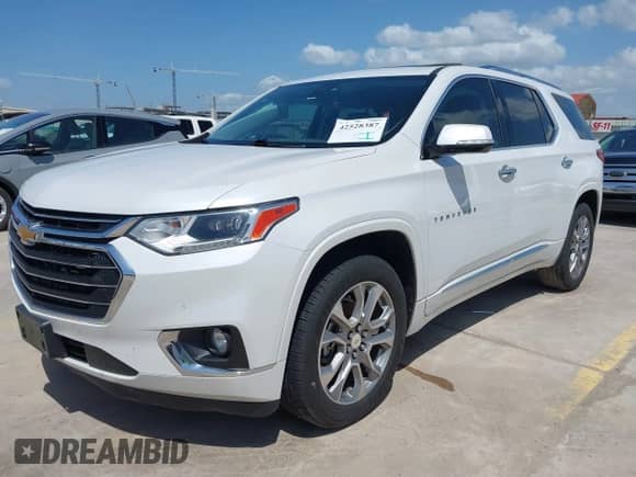 2019 Chevrolet Traverse Premier with VIN 1GNERKKW4KJ277862, listed as a IAAI auction lot 42528387 with 82,334 mi miles and . Bid and sale history available at DreamBid. Image 2.