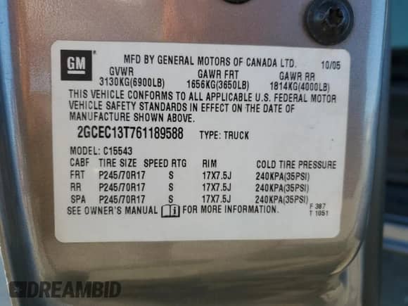 2006 Chevrolet Silverado 1500 LT2 z VIN 2GCEC13T761189588, wystawiony jako Copart lot #44971925 z przebiegiem 350 472 mil mil oraz Szkoda całkowita • Salvage title. Historia ofert i sprzedaży dostępna na DreamBid. Obrazek 14.