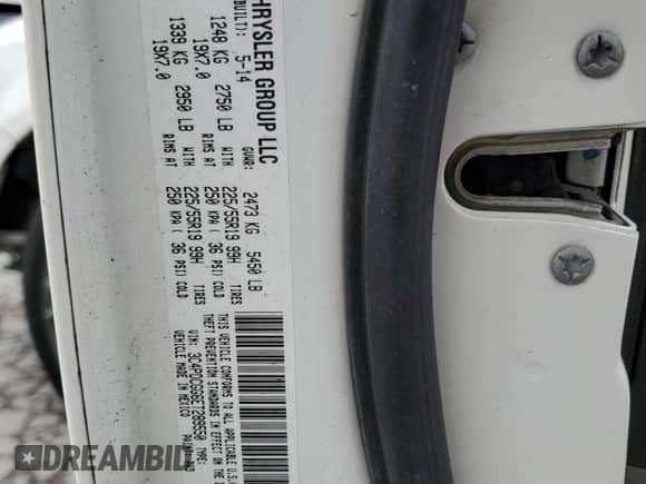 2014 Dodge Journey Crossroad z VIN 3C4PDCGG6ET289550, wystawiony jako Copart lot #66448865 z przebiegiem 193 314 mil mil oraz Szkoda całkowita • Salvage title. Historia ofert i sprzedaży dostępna na DreamBid. Obrazek 13.